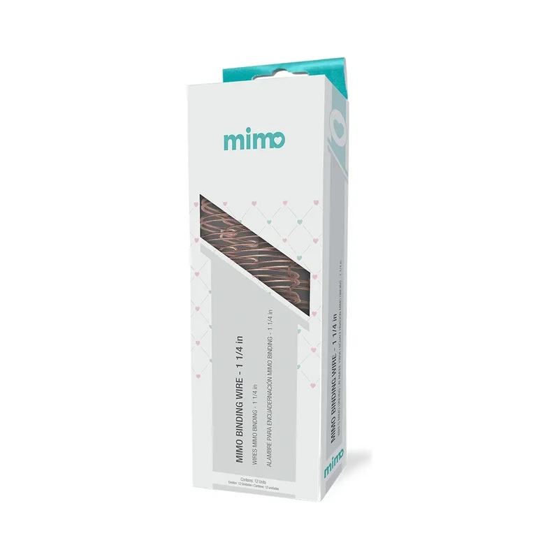 Wire-o Binding Passo 2:1 para Encadernação de Cadernos e Álbuns - Mimo OURO ROSE - 1 1/4" - 12 UN. - Mimo