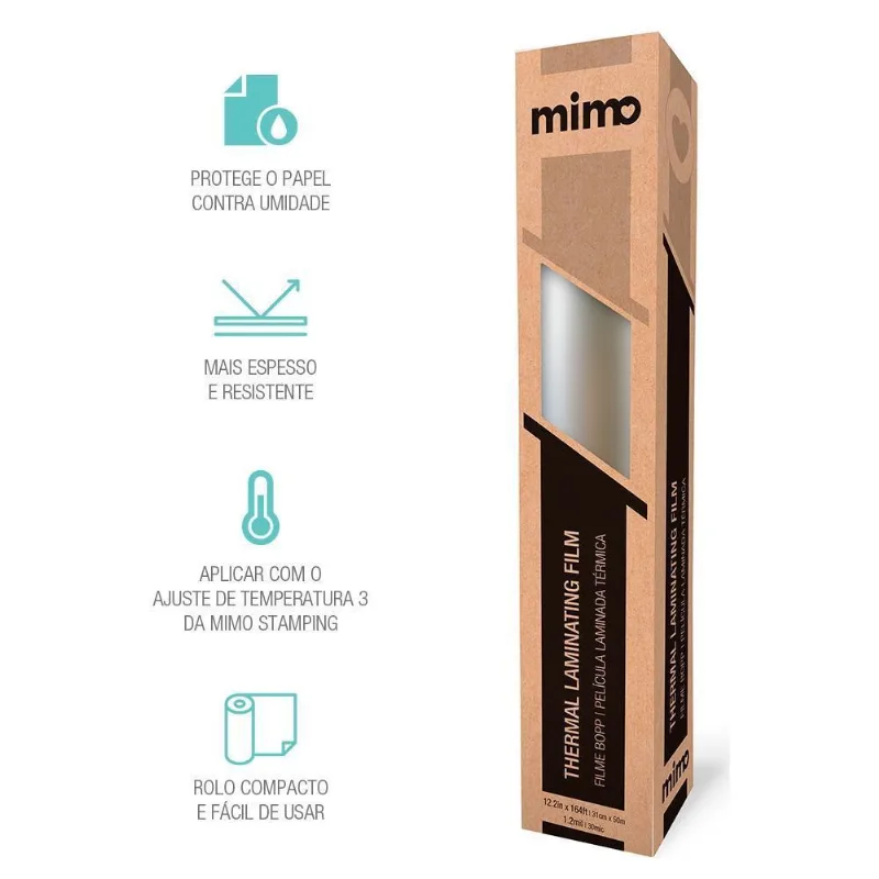Filme Bopp Anti-risco Fosco Mimo 31cm X 50m 30 Micras