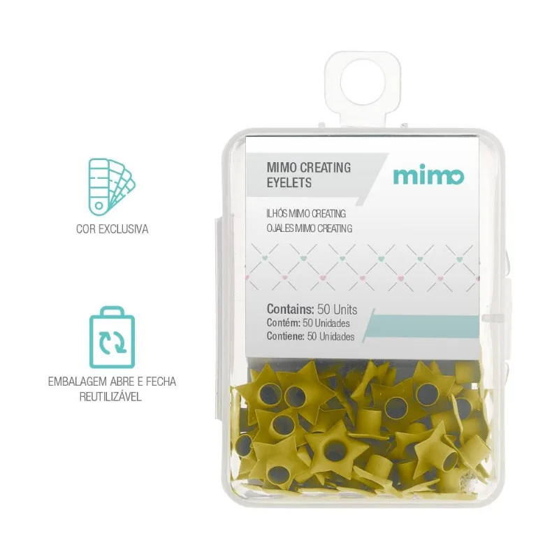 Ilhós Mimo Creating - Estrela - Amarelo Candy - 4,5 Mm - 50 Unids