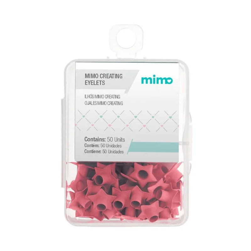 Ilhós Mimo Creating - Estrela - Rosa Iogurte - 4,5 Mm - 50 Unids