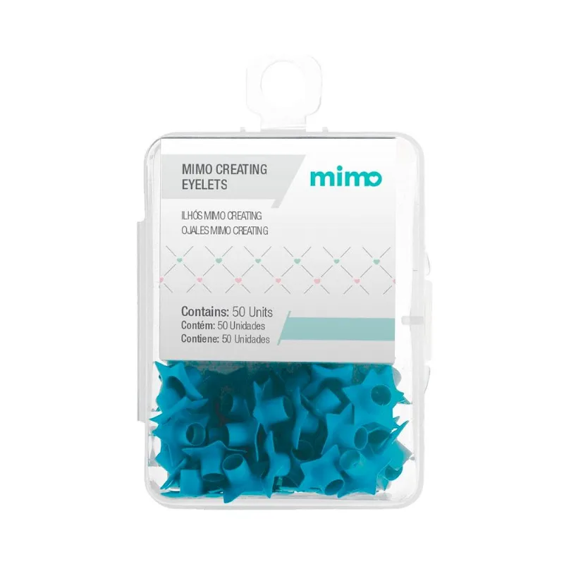 Ilhós Mimo Creating - Estrela - Azul Piscina - 4,5 Mm - 50 Unids