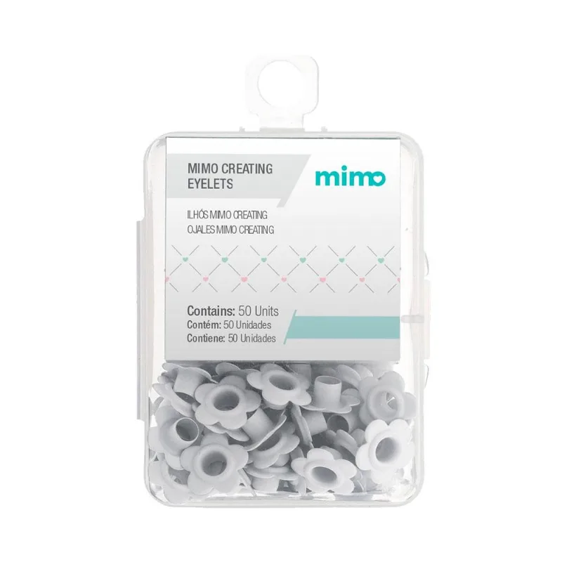 Ilhós Mimo Creating - Flor - Branco - 4,5 Mm - 50 Unids