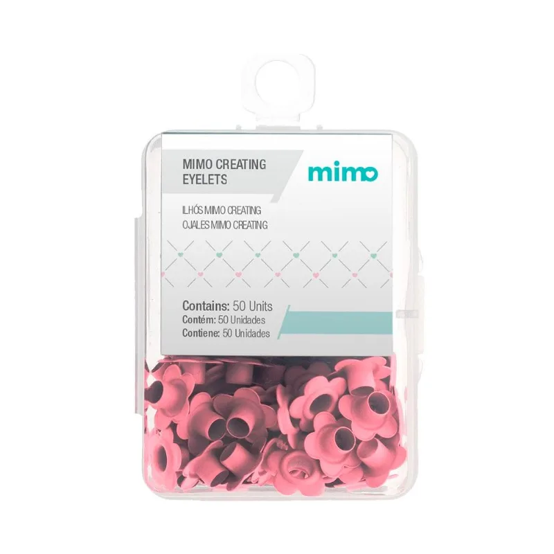 Ilhós Mimo Creating - Flor - Rosa Iogurte - 4,5 Mm - 50 Unids