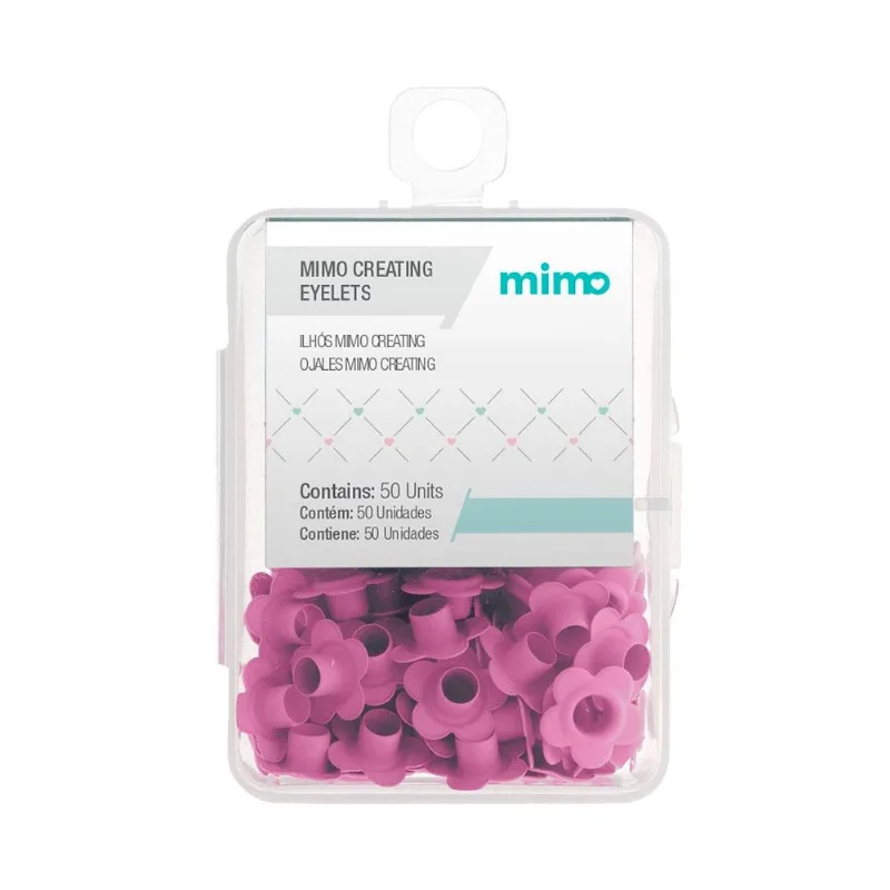 Ilhós Mimo Creating - Flor - Rosa Candy - 4,5 Mm - 50 Unids