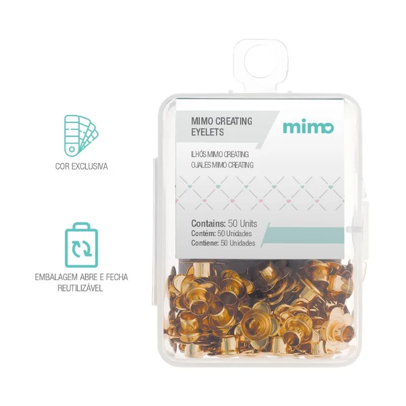 Ilhós Mimo Creating - Flor - Dourado - 4,5 Mm - 50 Unids