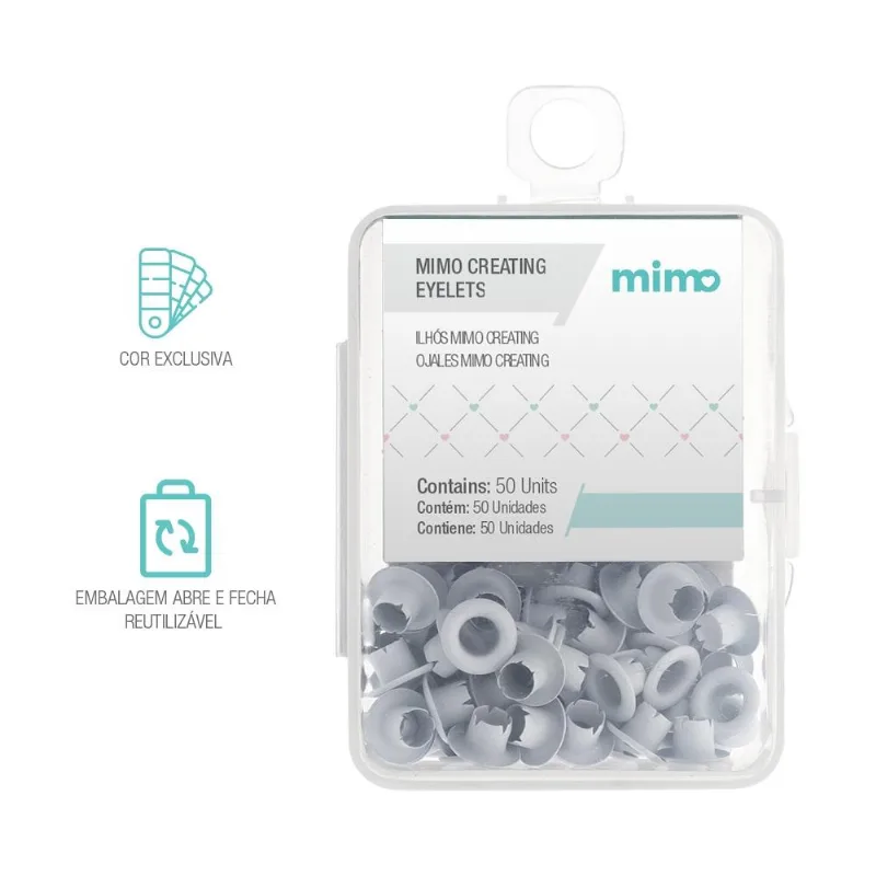 Ilhós Mimo Creating - Redondo - Branco - 4,5 Mm - 50 Unids