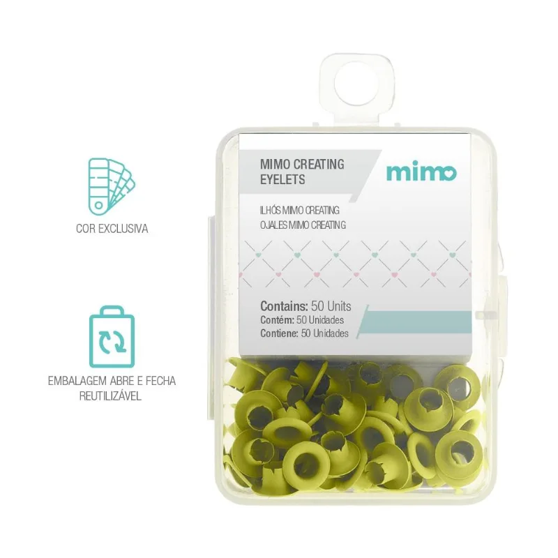 Ilhós Mimo Creating - Redondo - Amarelo Candy - 4,5 Mm - 50 Unids