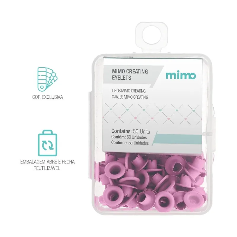Ilhós Mimo Creating - Redondo - Rosa Candy - 4,5 Mm - 50 Unids