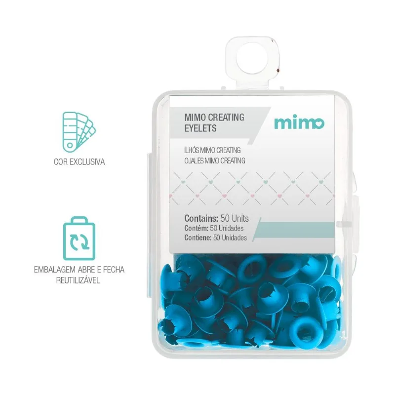 Ilhós Mimo Creating - Redondo - Azul Claro - 4,5 Mm - 50 Unids
