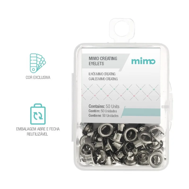 Ilhós Mimo Creating - Redondo - Prata - 4,5 Mm - 50 Unids