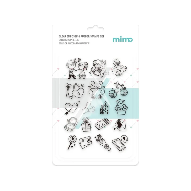 Carimbo de Silicone 16x11cm para Scrapbook, Cartões e Papelaria Criativa - Mimo ROMÂNTICO - Mimo