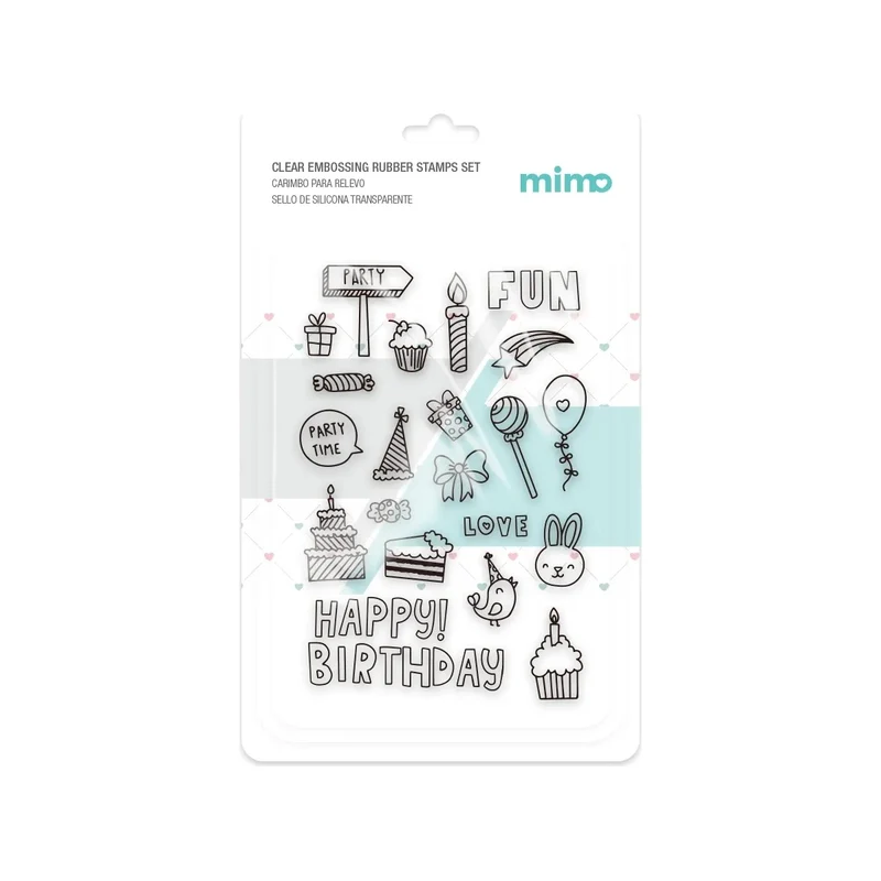 Carimbo de Silicone 16x11cm para Scrapbook, Cartões e Papelaria Criativa - Mimo FESTA - Mimo