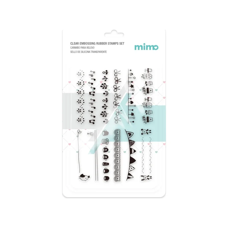 Carimbo de Silicone 16x11cm para Scrapbook, Cartões e Papelaria Criativa - Mimo BORDAS DECORATIVAS - Mimo