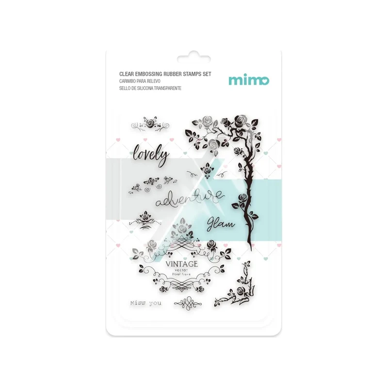 Carimbo de Silicone 16x11cm para Scrapbook, Cartões e Papelaria Criativa - Mimo FLORAIS - Mimo