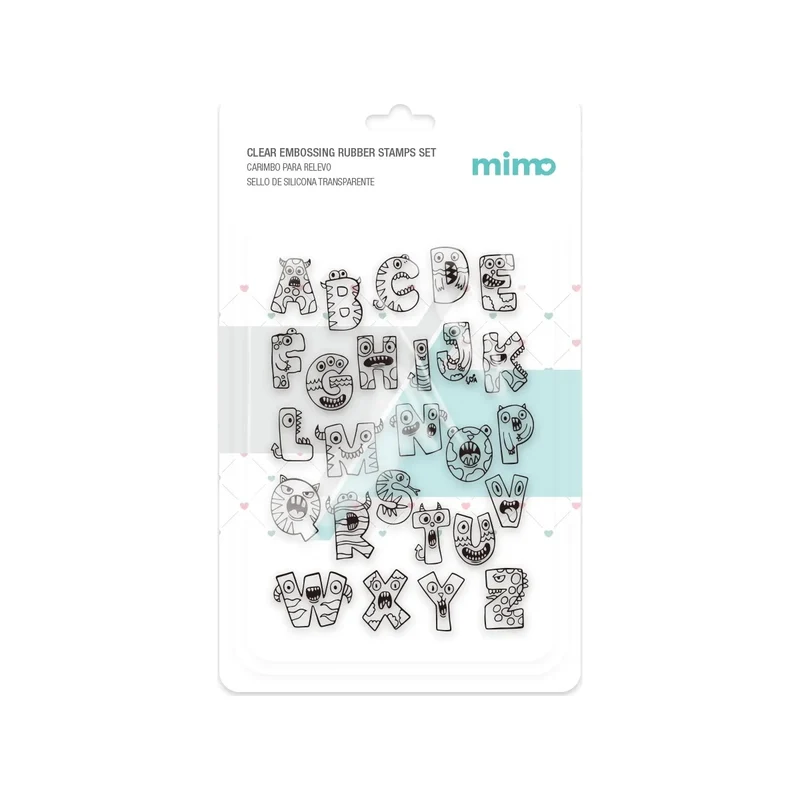 Carimbo de Silicone 16x11cm para Scrapbook, Cartões e Papelaria Criativa - Mimo LETRAS DE MONSTRINHOS - Mimo