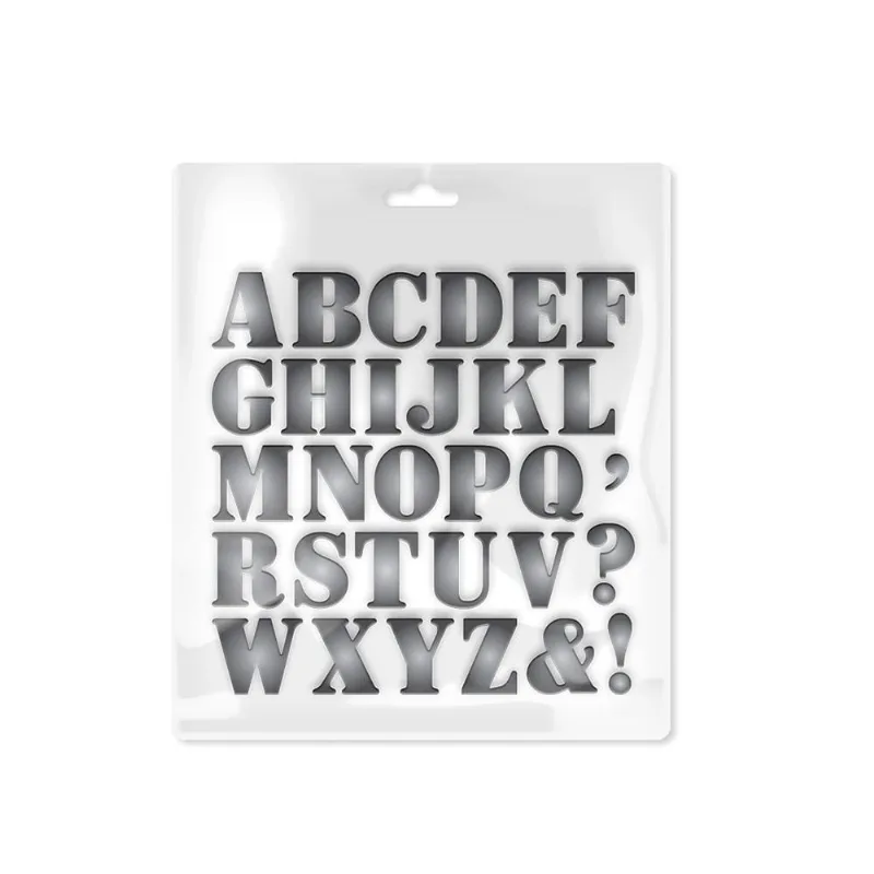 Faca De Corte Mimo Embossing - Letras De Imprensa - 30 Pç