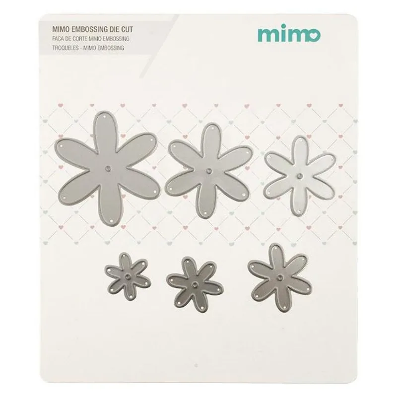 Faca De Corte Mimo Embossing - Flores Em Camadas - 6 Pç