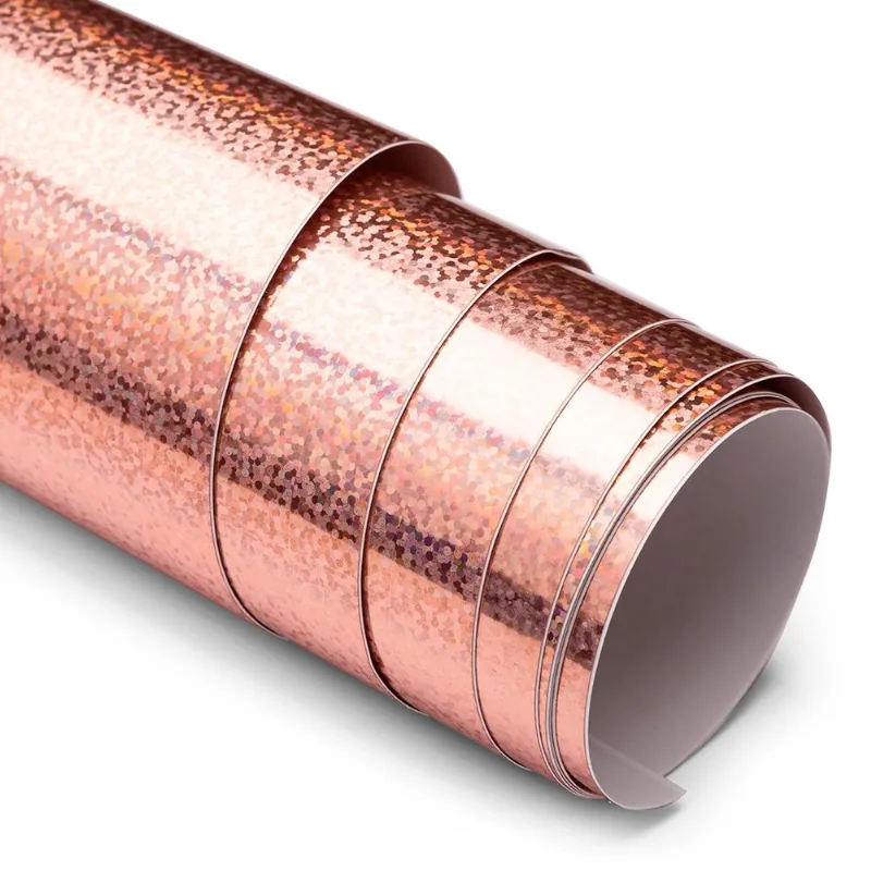 Adesivo Vinil Glitter - Ouro Rosé - Mimo - 30,5 Cm X 1,22 M - 1 Unid - Mimo