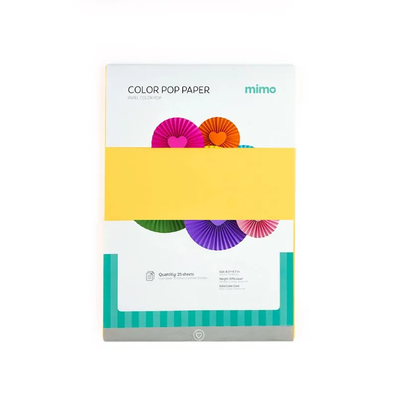 Papel Color Pop Laranja Fluorescente Mimo - A4 - 180 G - 25 Fls