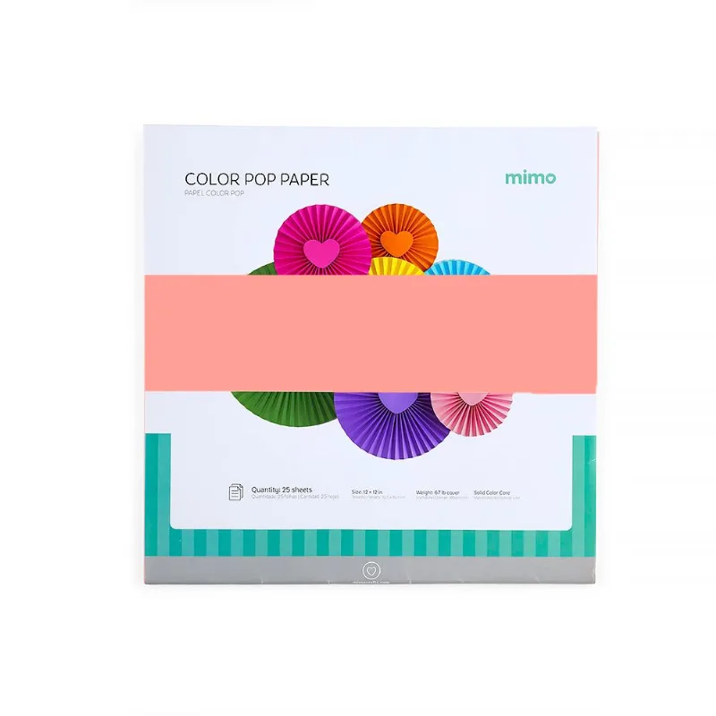 Papel Color Pop Rosa Chiclete Fluorescente Mimo - 30,5 X 30,5 Cm - 180 G - 25 Fls