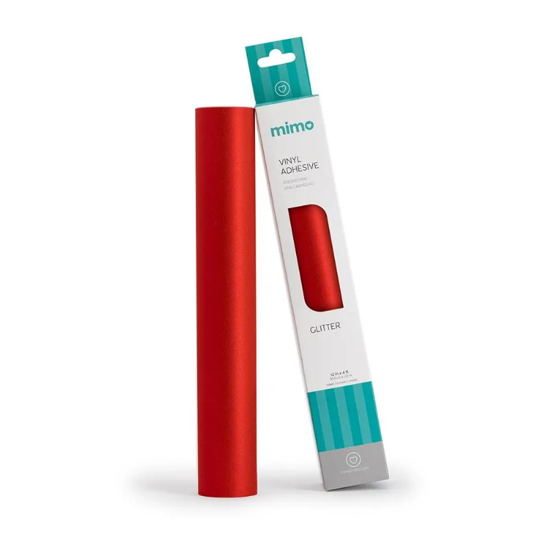 Adesivo Vinil Glitter - Vermelho Puro - Mimo - 30,5 Cm X 1,22 M - 1 Unid