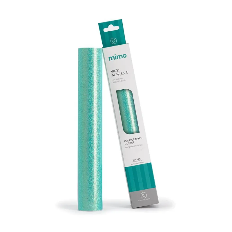 Adesivo Vinil Glitter Holográfico - Verde Mint - Mimo - 30,5 Cm X 61 Cm - 1 Unid