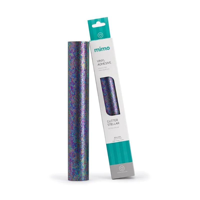 Adesivo Vinil Glitter Stellar - Azul Cosmos - Mimo - 30,5 Cm X 1,22 M