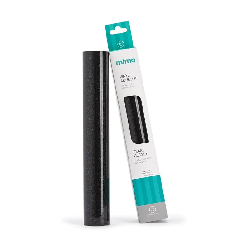 Adesivo Vinil Perolizado Brilho - Preto Absoluto - Mimo - 30,5 Cm X 1,22 M