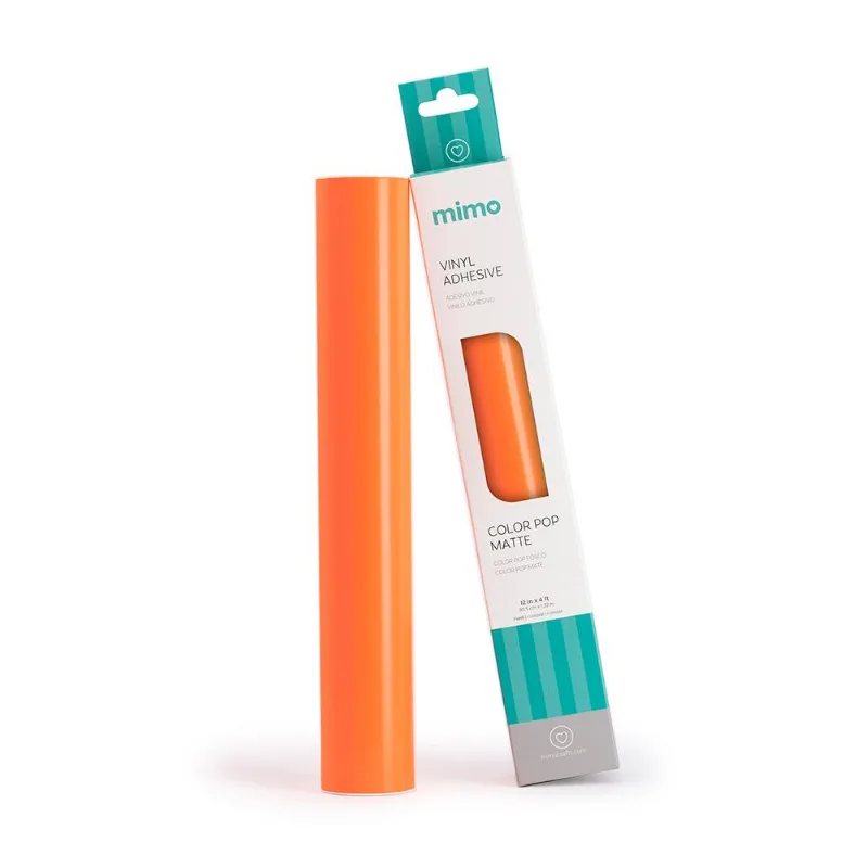 Adesivo Vinil Color Pop Fosco - Laranja Neon - Mimo - 30,5 Cm X 1,22 M - 1 Und