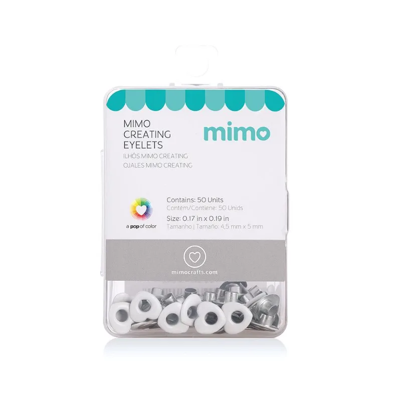 Ilhós Mimo Creating Coração Branco 9 4 5 Mm 50 Unids