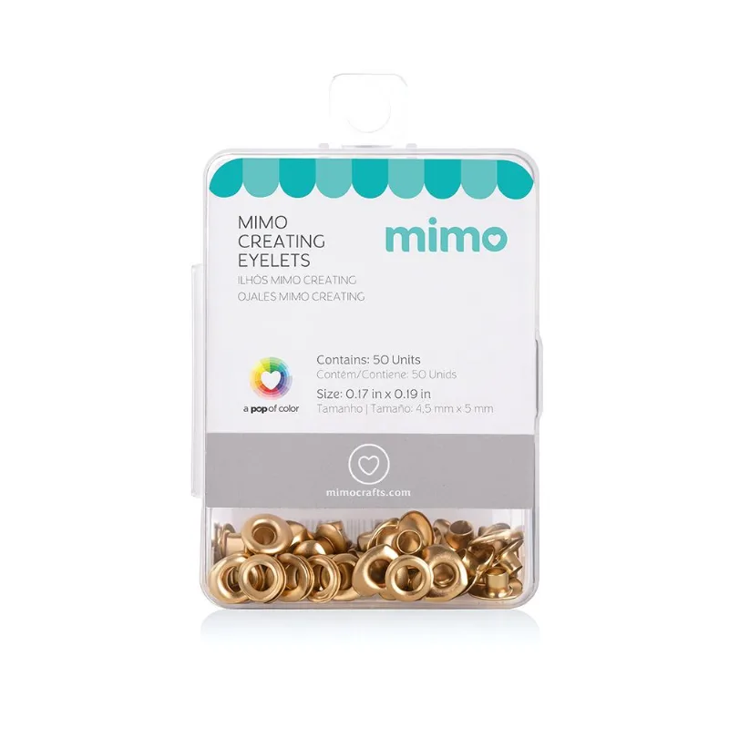 Ilhós Mimo Creating Coração Dourado 4,3mm 50 Unids