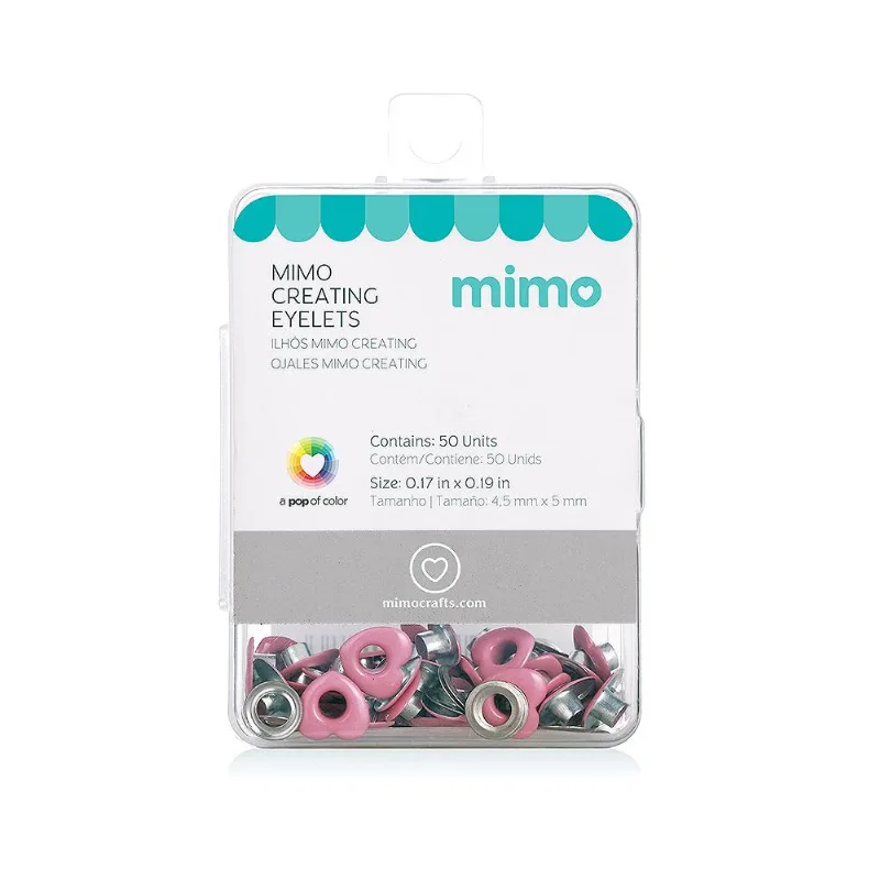 Ilhós Mimo Creating Coração Rosa Candy 9 4 5 Mm 50 Unids
