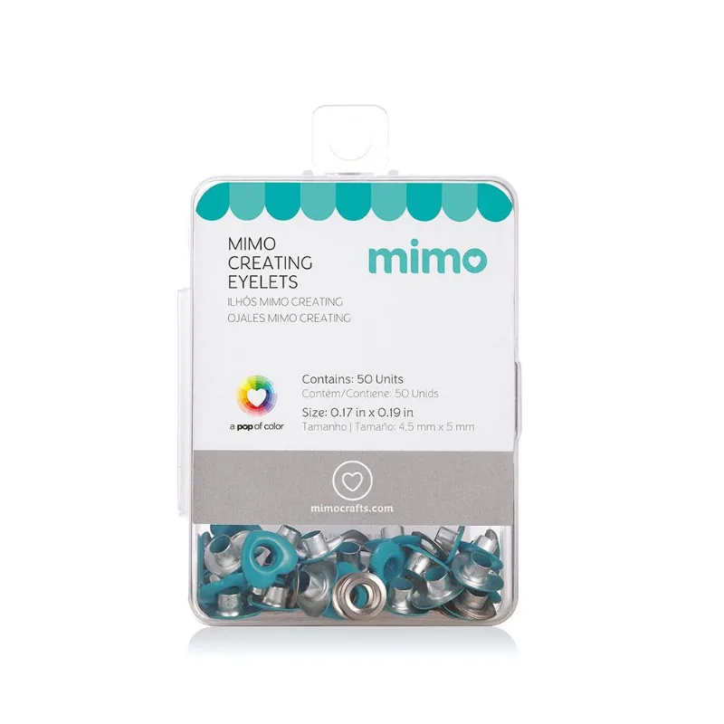 Ilhós Mimo Creating Coração Azul Claro 9 4 5 Mm 50 Unids
