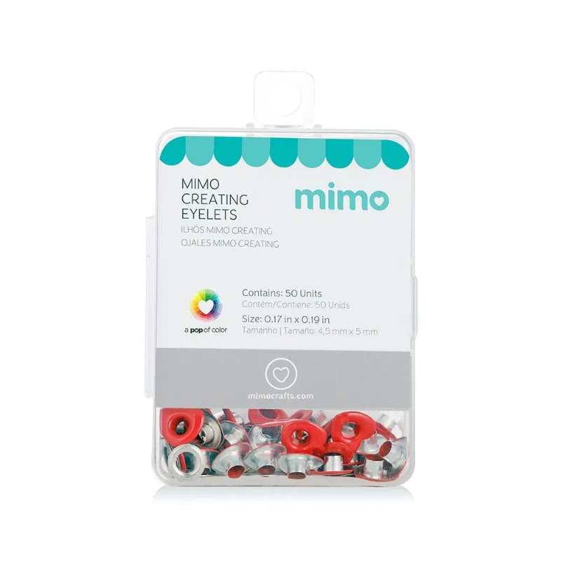 Ilhós Mimo Creating Coração Vermelho Puro 9 4 5 Mm 50 Unids