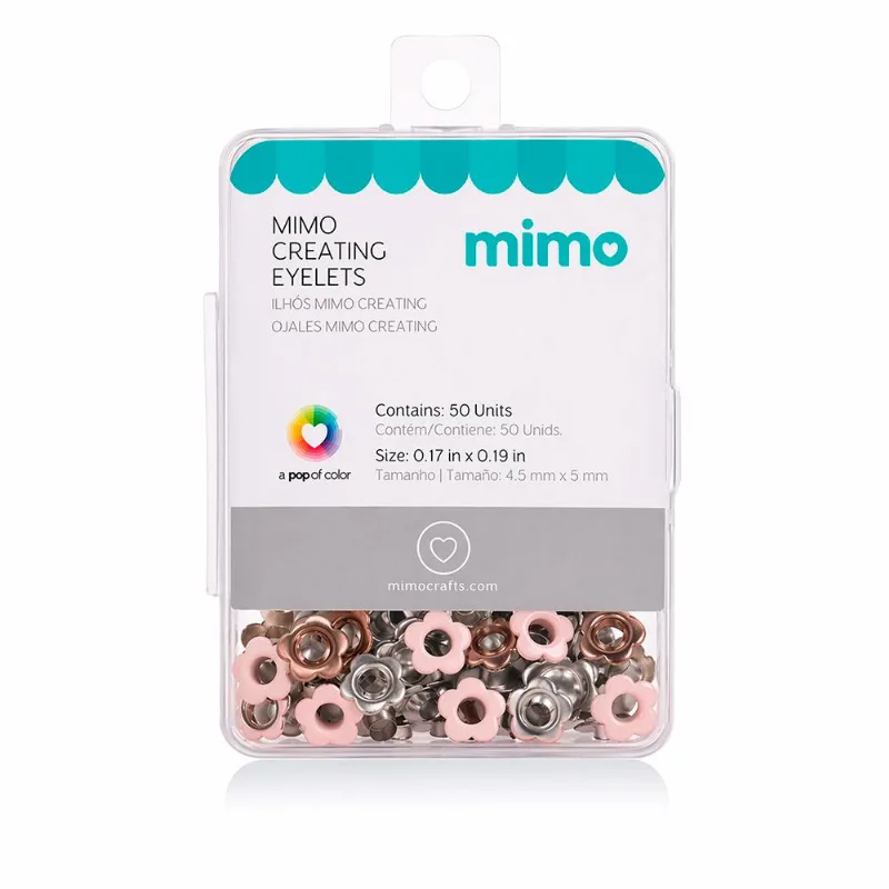 Ilhós Mimo Creating - Flor - Rosa Candy - 5 Mm - 50 Unids