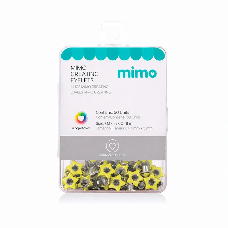 Ilhós Mimo Creating - Estrela - Amarelo Candy - 5 Mm - 50 Unids