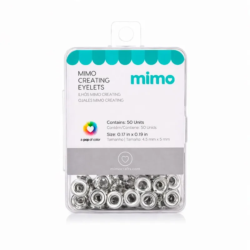 Ilhós Mimo Creating - Redondo - Prateado - 5 Mm - 50 Unids