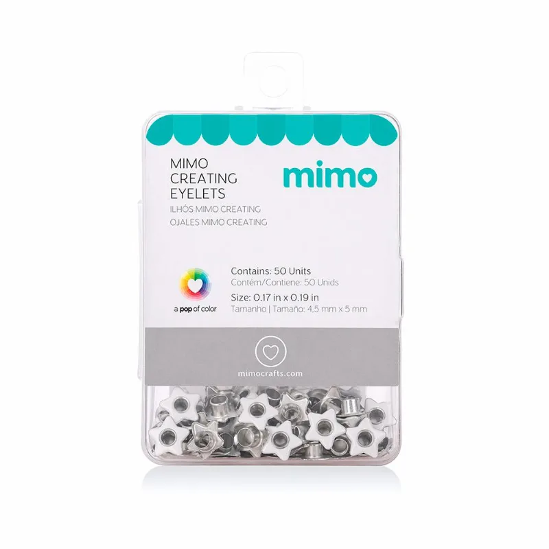 Ilhós Mimo Creating - Estrela - Branco - 5 Mm - 50 Unids