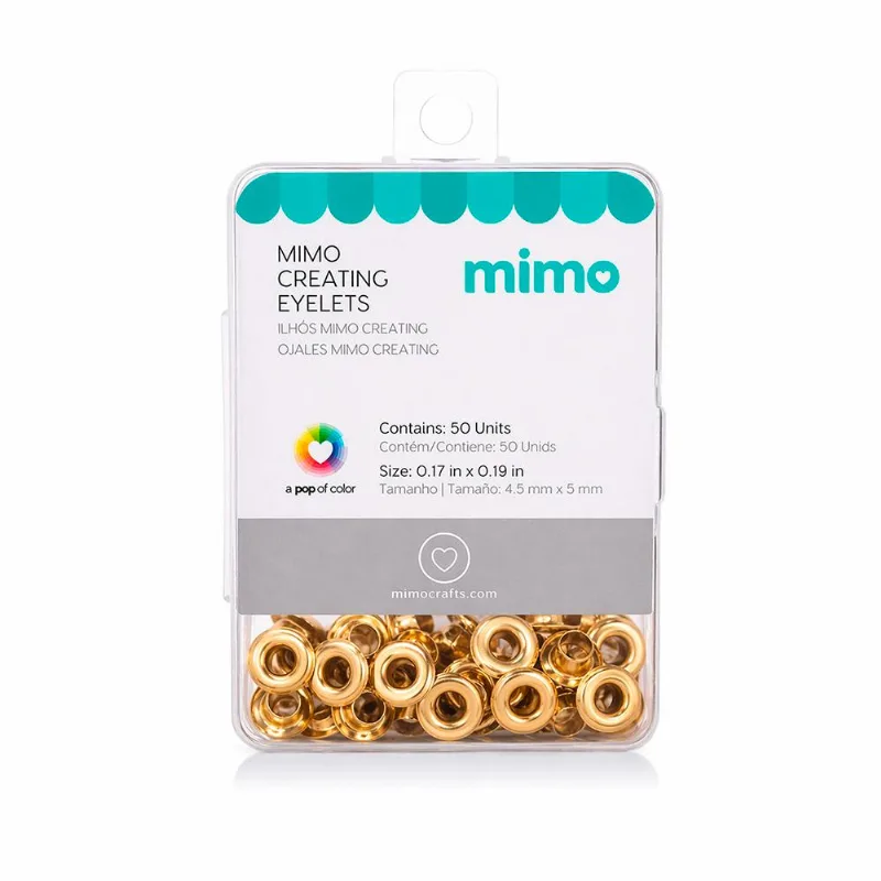 Ilhós Mimo Creating - Redondo - Dourado - 5 Mm - 50 Unids