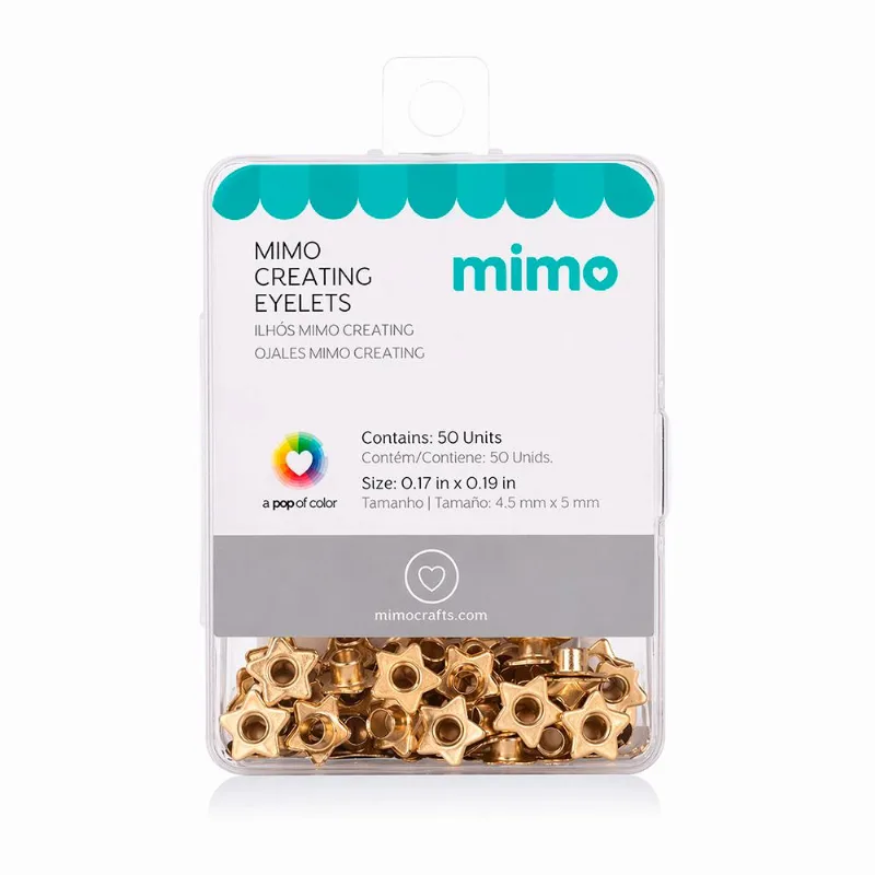 Ilhós Mimo Creating - Estrela - Dourado - 5 Mm - 50 Unids