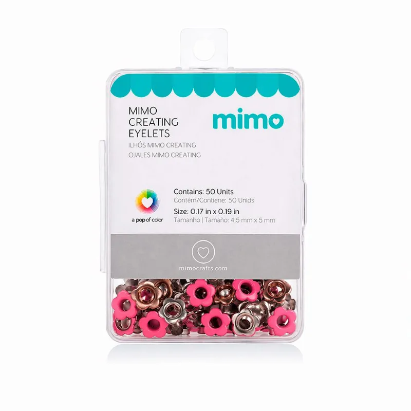 Ilhós Mimo Creating - Flor - Rosa Fúcsia - 5 Mm - 50 Unids