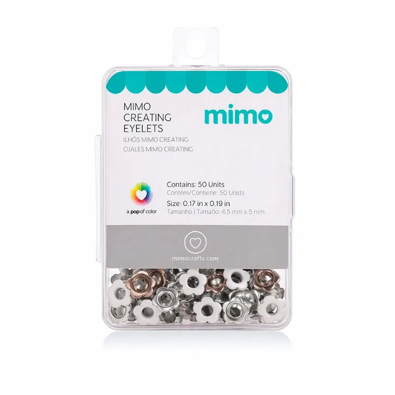 Ilhós Mimo Creating - Flor - Branco - 5 Mm - 50 Unids