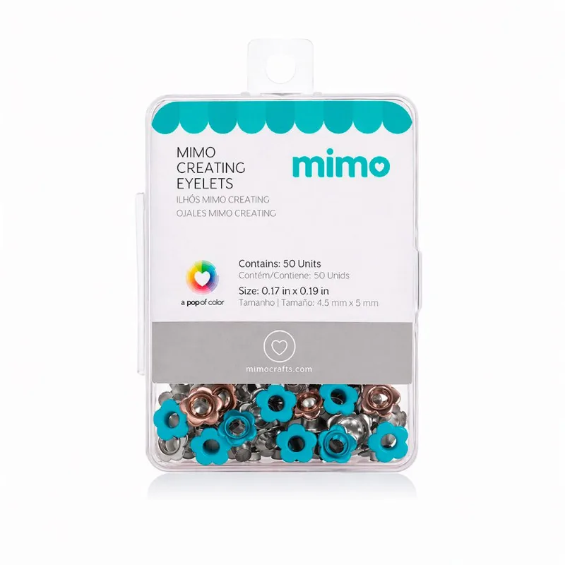 Ilhós Mimo Creating - Flor - Azul Claro - 5 Mm - 50 Unids