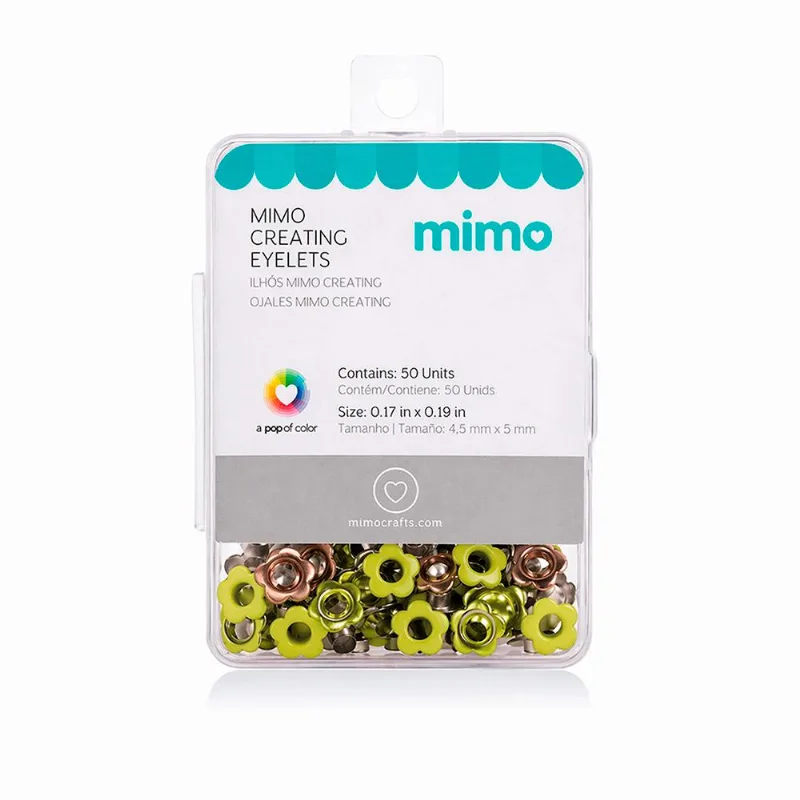Ilhós Mimo Creating - Flor - Amarelo Candy - 5 Mm - 50 Unids