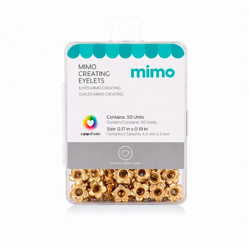Ilhós Mimo Creating - Flor - Dourado - 5 Mm - 50 Unids
