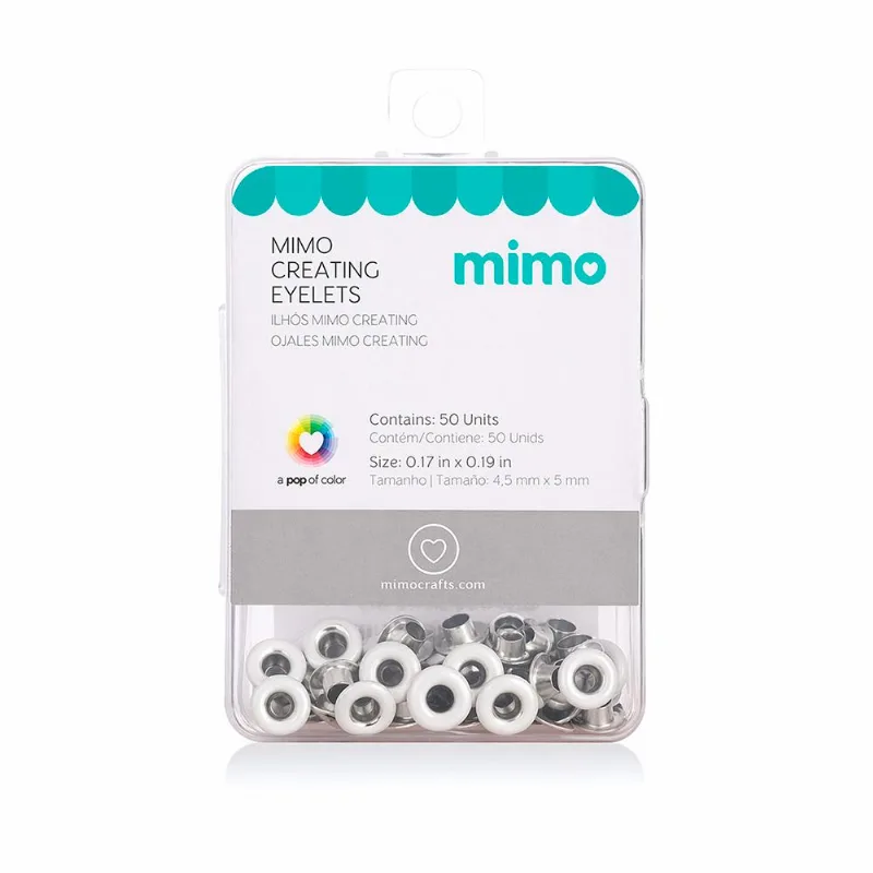 Ilhós Mimo Creating - Redondo - Branco - 5 Mm - 50 Unids