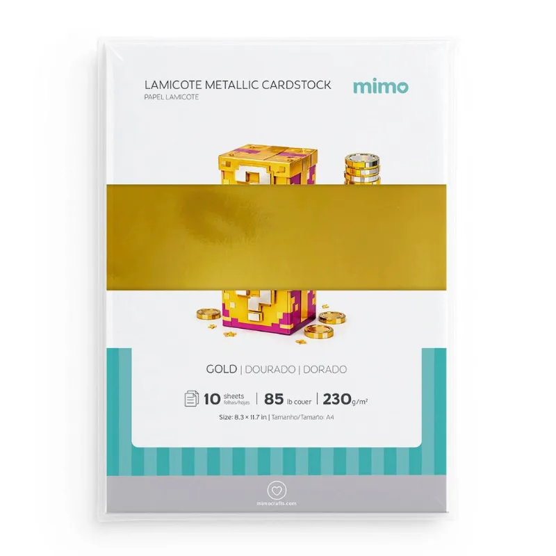 Papel Lamicote Mimo Dourado A4 230 G 10 Folhas