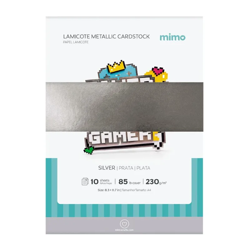 Papel Lamicote Mimo Prata - A4 - 230 G - 10 Folhas