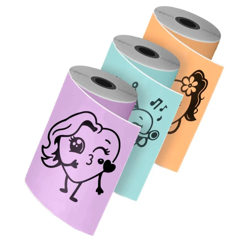 Adesivo Para Impressora Térmica Mimo Pop - Paper Colorido (Menta, Lavanda E Laranja) 3 Rolos 50 Mm X 3,5 M