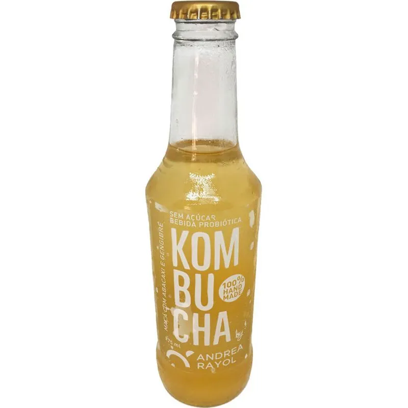 KOMBUCHA DE MAÇÃ ABACAXI E GENGIBRE BY ANDREA RAYOL 275ML